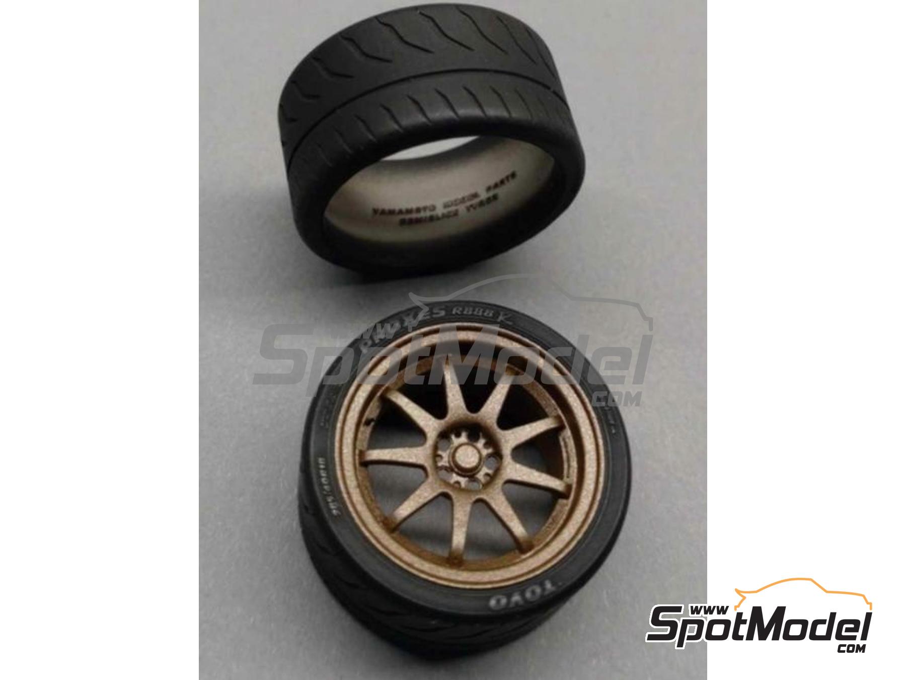 Yamamoto Model Parts YMPRIM17: Rims and tyres set 1/24 scale - Work Emotion  XD9 18 inches - 4 units (ref. YMPRIM17) | SpotModel